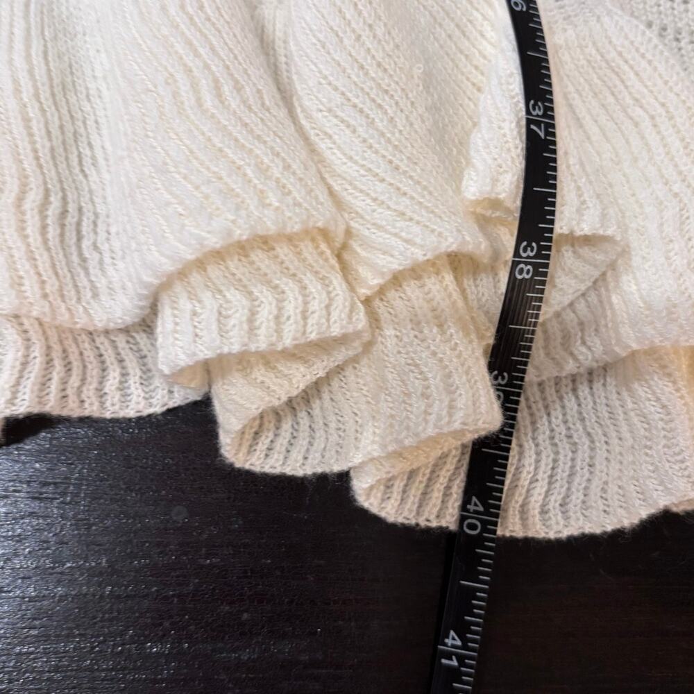 House of Harlow 1960 Ivory Pointelle Knit Midi Dress Size M Boho Quiet Luxury - Picture 6 of 7